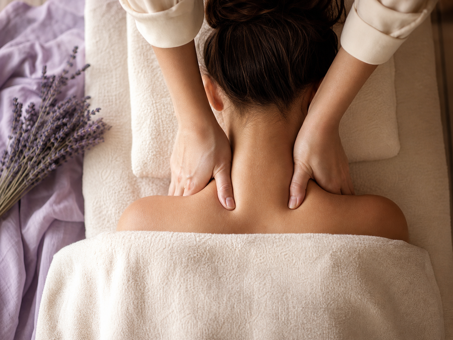 Nek- en decolleté-massage in serene spa-omgeving — Luxe Behandeling